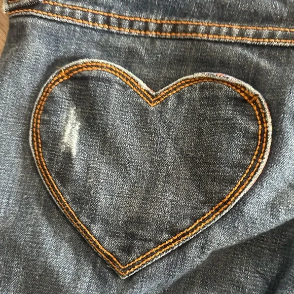 Frankie B. Blue Heart Pocket Flare Jeans - Picture 7 of 13
